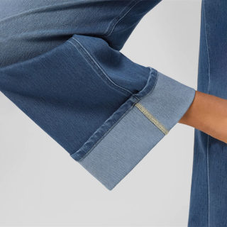 Spring High-Waist Cuffed Straight-Leg Wide Pants 4