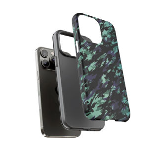 Teal Black Abstract Camo Phone Case 134