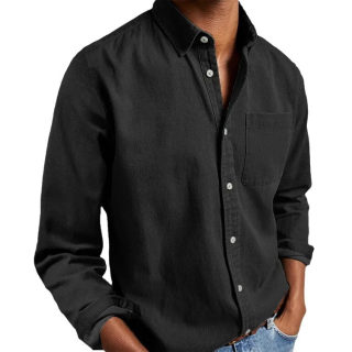 Casual Loose Long Sleeve Hooded Shirt for Men | Comfortable Home Wear 5