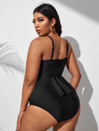 Plus Size Solid Color bikini set 3
