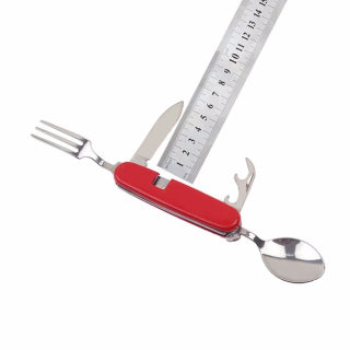 Outdoor 4-in-1 Folding Cutlery Set | Stainless Steel Spoon, Fork, Knife, Bottle Opener 2