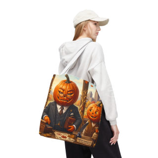 Pumpkin Head Businessmen Tote Bag | Halloween Pumpkin City Illustration 69