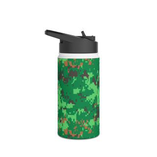 Green Digital Camo Water Bottle | Stainless Steel, Standard Lid 3