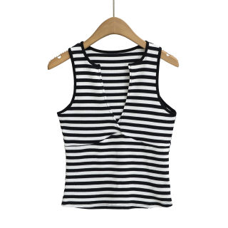 Striped Sexy Low Neck Vest Top 3