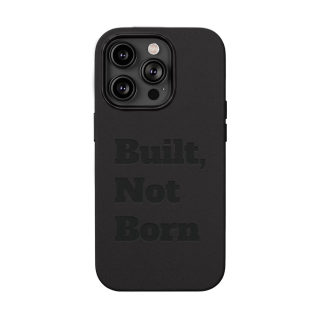 "Built, Not Born" PU Leather Phone Case | Debossed Text, Black 8