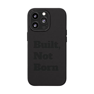 "Built, Not Born" PU Leather Phone Case | Debossed Text, Black 5