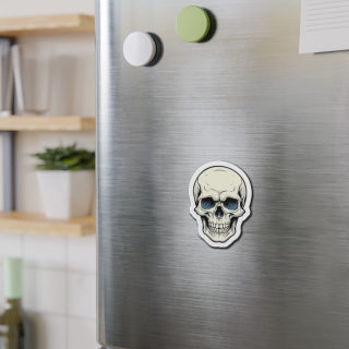 Skull Illustration Die-Cut Magnet | Gothic Skull Fridge Magnet 8