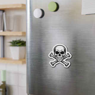 Skull and Crossbones Die Cut Magnet | Pirate Skull Refrigerator Magnet 3