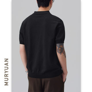 Clean Fit Turn-Down Collar Short Sleeve Knit Shirt | Japanese Fresh Solid Color 4