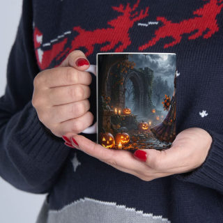 Victorian Pumpkin Lady Mug | Halloween Jack-o'-Lantern Ceramic Mug 17