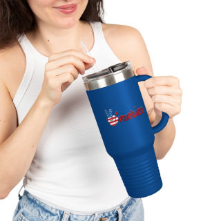 'Merica Peace Hand travel mug, 40oz insulated tumbler 39