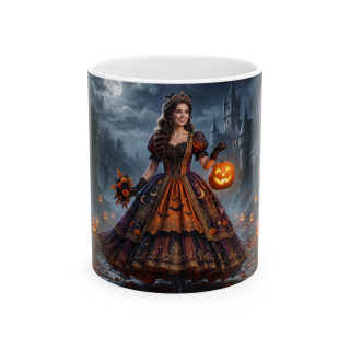 Victorian Pumpkin Lady Mug | Halloween Jack-o'-Lantern Ceramic Mug