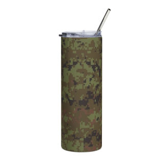 Green Digital Camo Stainless Steel Tumbler | 20oz Skinny Travel Cup 2