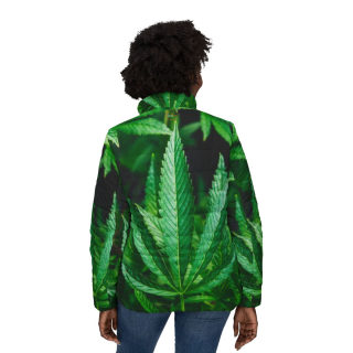 Marijuana Leaf Puffer Jacket | Cannabis Leaves All Over Print 4