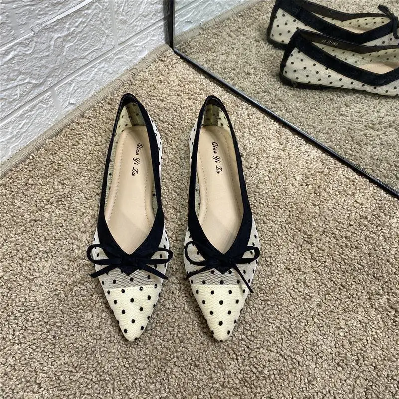Women's Low-Heel Office Shoes with Bow Detail