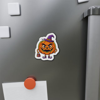 Witch Hat Pumpkin Die Cut Magnet | Halloween Jack-o'-Lantern Sticker Magnet 4