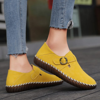 Soft Cowhide Leather Slip-On Shoes | British Style Women's 3