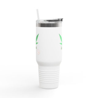 Organic cannabis leaf travel mug, 40oz insulated tumbler 2