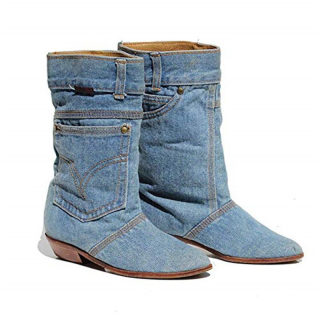Low Heel Denim Casual Cowboy Boots for Women | Autumn/Winter 3