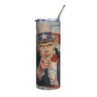 Uncle Sam Pointing Tumbler | 20oz Stainless Steel Patriotic Travel Cup