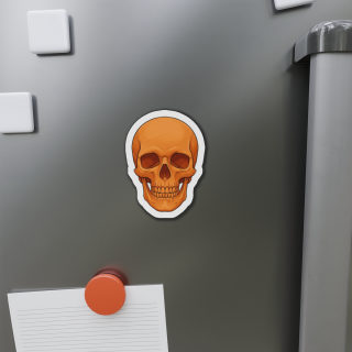 Orange Skull Die-Cut Magnet | Halloween Skull Refrigerator Magnet 4