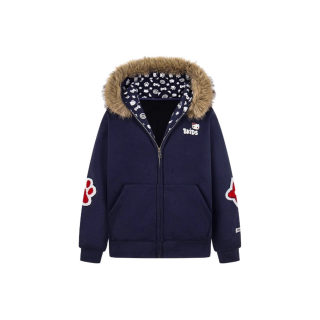 Retro Fur-Collar Zip-Up Cardigan Coat | KT Cat Print 5