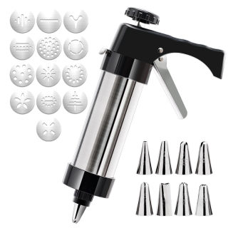 Cookie Press Gun Set | Stainless Steel Baking & Cream Piping Tool 2