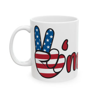 America peace sign Mug | American flag peace hand, patriotic coffee cup 7