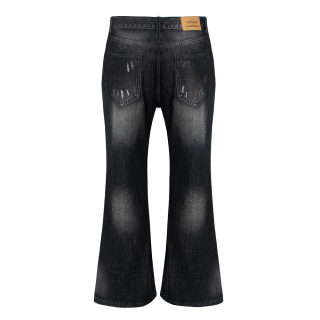 High-Waisted Elegant Tapered-Leg Denim Pants 2