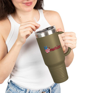 'Merica Peace Hand travel mug, 40oz insulated tumbler 37