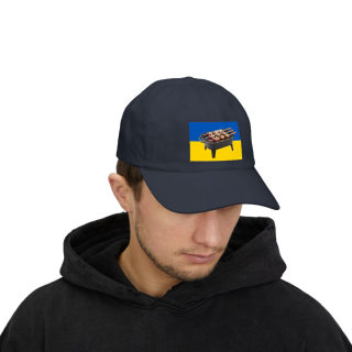 Grill Skewers on Blue Yellow Flag Dad Cap | BBQ Ukraine Baseball Hat 51