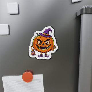 Witch Hat Pumpkin Die Cut Magnet | Halloween Jack-o'-Lantern Sticker Magnet 5