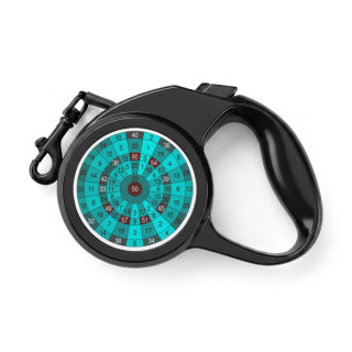 Blue Dartboard Pattern Retractable Pet Leash | Dog Leash