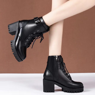 Lace-Up Round Toe Martin Boots for Women | Thick Sole British Style 4