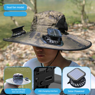 Fishing hat with fan — solar-powered cooling hat for camping and hiking 2