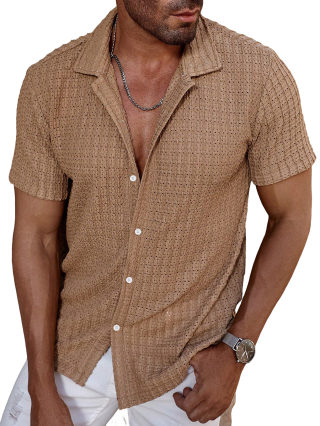 Men's Summer Button-Down Shirt | Ventilated Casual Design 4