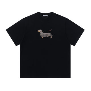 Retro Dachshund Print Crew Neck T-Shirt | Unisex