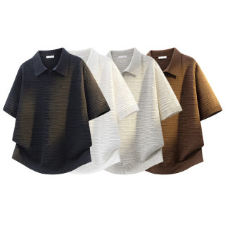 Embroidered Turn-Down Collar Polo Shirt for Men | Japanese Fresh Style 5