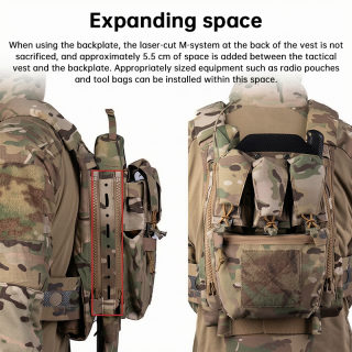 Tactical gear — Ferro Style #10 zipper MOLLE panel, tactical rear extension 2