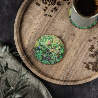 Wild Berry Foliage Coasters | Cork-Backed Round Drink Coasters 5