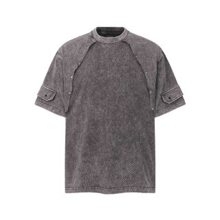 Vintage Distressed Rivet Short Sleeve T-Shirt