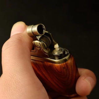 Zorro Wooden Kerosene Lighter, Push-Button Ignition 4