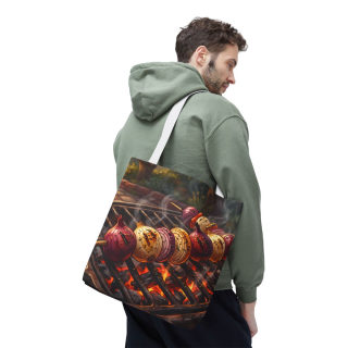 Grilled Vegetable Kabob Tote Bag | BBQ Skewers, Summer Cookout Market Tote 83