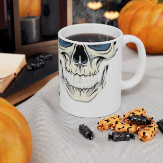Skull and Roses Ceramic Mug | Floral Skull Coffee Mug 13