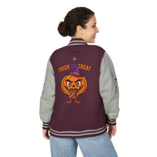 Trick or Treat Jack-o'-Lantern Letterman Jacket | Halloween Varsity Jacket 47