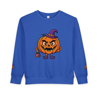 Jack-o'-Lantern Witch Pumpkin Toddler Sweatshirt 5