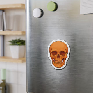 Orange Skull Die-Cut Magnet | Halloween Skull Refrigerator Magnet 9
