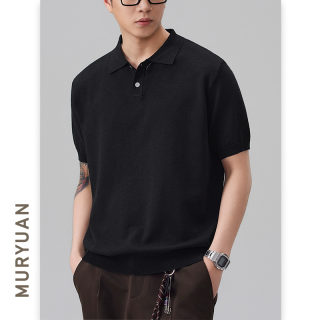 Clean Fit Turn-Down Collar Short Sleeve Knit Shirt | Japanese Fresh Solid Color 3