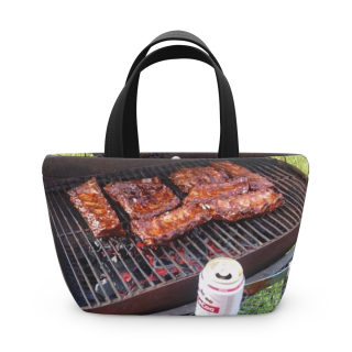 Grilled Ribs Lunch Bag | BBQ Pit Barbecue Design 4