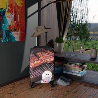 BBQ Ribs Grill Photo Suitcase | Travel Luggage with Barbecue Design